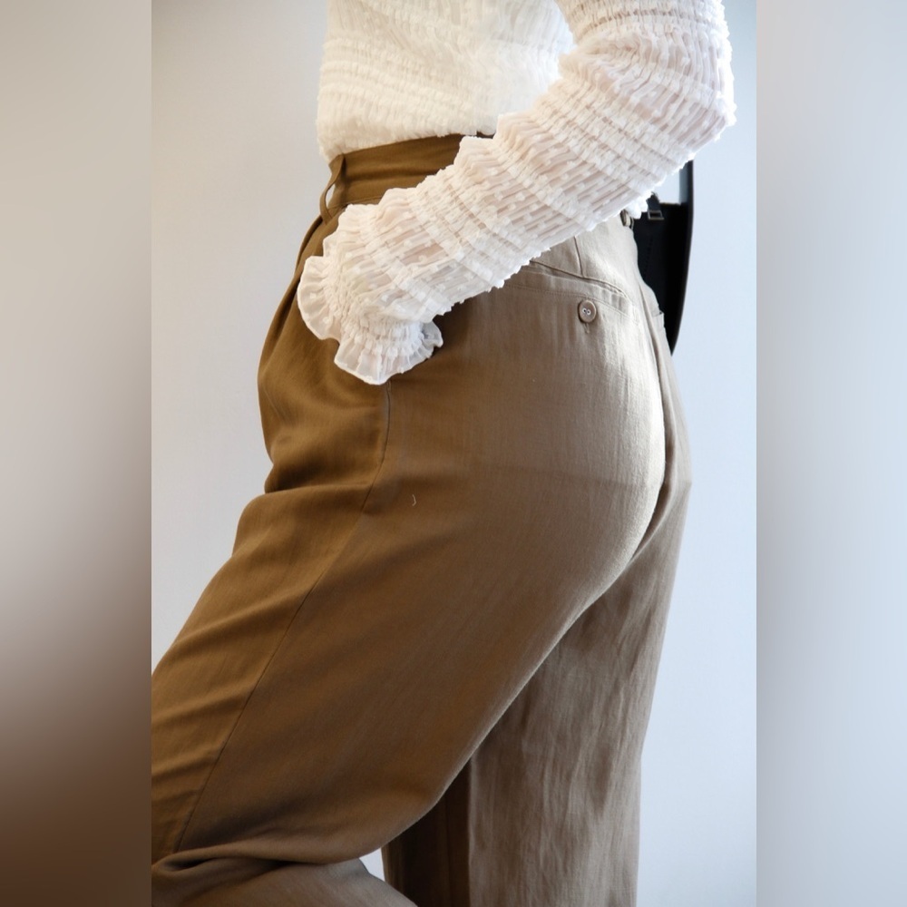 ROLLA'S linen blend Brown Wide-Leg Pants - Picture 4 of 14